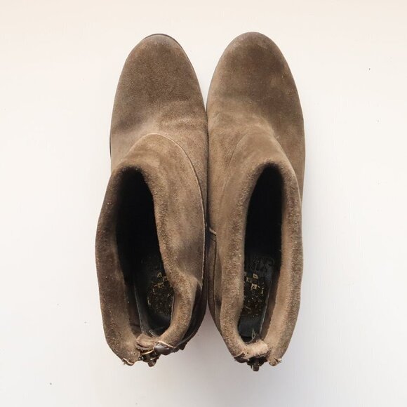 Vince Camuto Hamilton Green Suede Leather Block Heel Ankle Boots Booties 7.5 - Picture 5 of 16